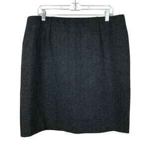 J Jill Pencil Skirt Grey Ponte Stretch Elastic Waist Knee Length Women's L